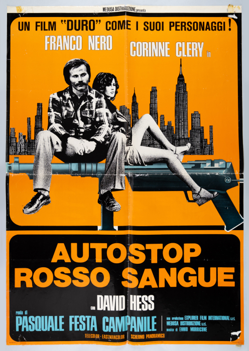 Preview: Wenn du krepierst, lebe ich / Autostop rosso sangue - kompletter Fotobusta-Satz (8 Fotobuste) + Soggettone