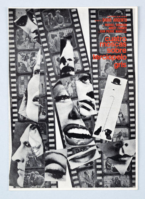 Vier Fliegen auf grauem Samt / 4 mosche di velluto grigio – spanischer Werberatschlag