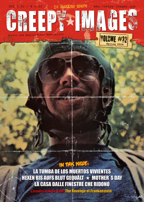 CREEPY*IMAGES #32, Mark of the Devil, Oasis of the Zombies, Mother's Day, MUCHAS GRACIAS SEÑOR LOBO, The House with Laughing Windows, Treasures from the Vault: The Revenge of Frankenstein