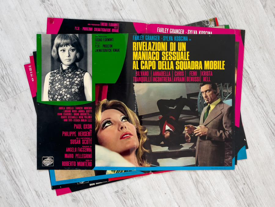 The Slasher ...is the Sex Maniac! / Rivelazioni di un maniaco sessuale al capo della squadra mobile - 6 Italian Fotobuste + Soggettone